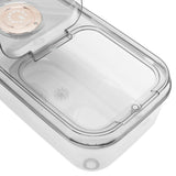 Transparent Rice Grain Storage Container Insect Proof Food Bucket Container with Flip Lid Measuring Cup 5KG Transparent White