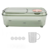 Transparent Rice Grain Storage Container Insect Proof Food Bucket Container with Flip Lid Measuring Cup 10KG Transparent Green