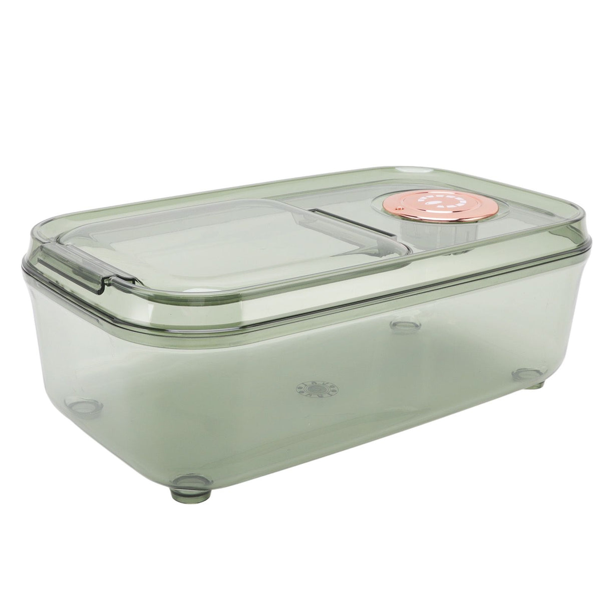 Transparent Rice Grain Storage Container Insect Proof Food Bucket Container with Flip Lid Measuring Cup 10KG Transparent Green