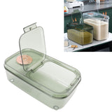 Transparent Rice Grain Storage Container Insect Proof Food Bucket Container with Flip Lid Measuring Cup 10KG Transparent Green - Extra Image