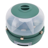 Stackable Grain Storage Container Single Layer 6 Grids Rotating Rice Dispenser for Kitchen Organization Dark Green - 45-Degree Angle