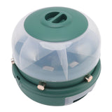 Stackable Grain Storage Container Single Layer 6 Grids Rotating Rice Dispenser for Kitchen Organization Dark Green - Rear View