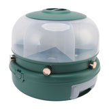 Stackable Grain Storage Container Single Layer 6 Grids Rotating Rice Dispenser for Kitchen Organization Dark Green