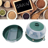 Stackable Grain Storage Container Single Layer 6 Grids Rotating Rice Dispenser for Kitchen Organization Dark Green