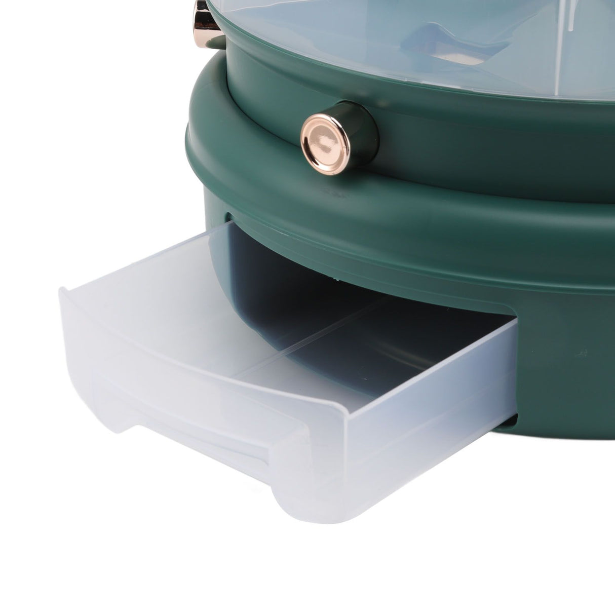 Stackable Grain Storage Container Single Layer 6 Grids Rotating Rice Dispenser for Kitchen Organization Dark Green