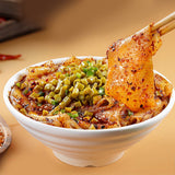 Chongqing Chili Oil Broad Noodles Instant Sweet Potato Dry Broad Noodle Night Supper Instant Food for Home Kitchen Sesame Flavor 120g - Side View