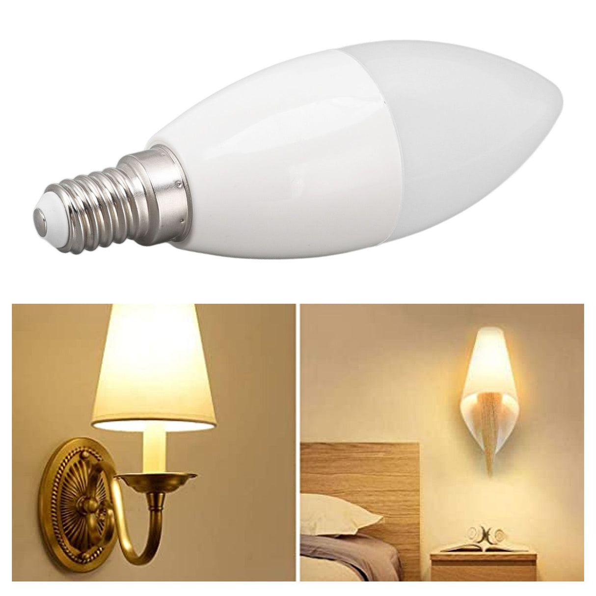 LED Bulb Light Control 5000K C37 E14 5W Eye Protective White Lighting for Home Decoration
