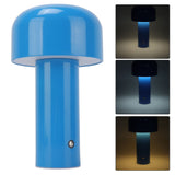 Mushroom Table Lamp 3 Color Dimming USB Charging Desk Lamp Touch Sensitive Mushroom Lamp for Restaurant Camping Blue - Extra Image