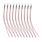 10pcs Lights Emitting Diodes 5mm Prewired Electronic LED Light Diodes for Decoration 5‑12V White Light
