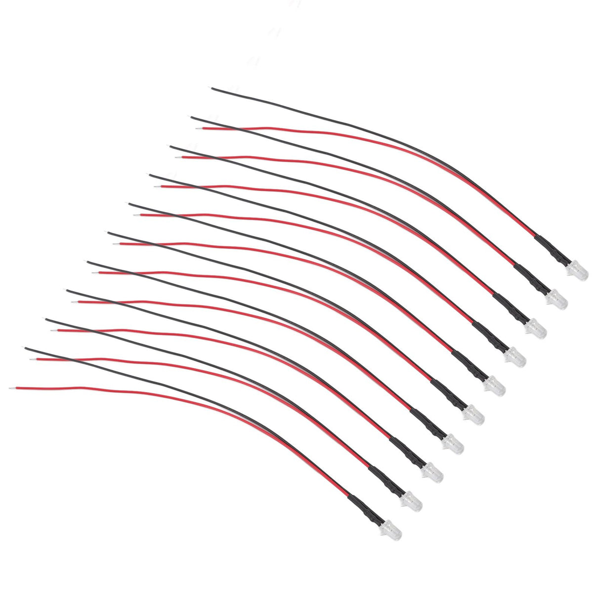 10pcs Lights Emitting Diodes 5mm Prewired Electronic LED Light Diodes for Decoration 5‑12V Yellow Light