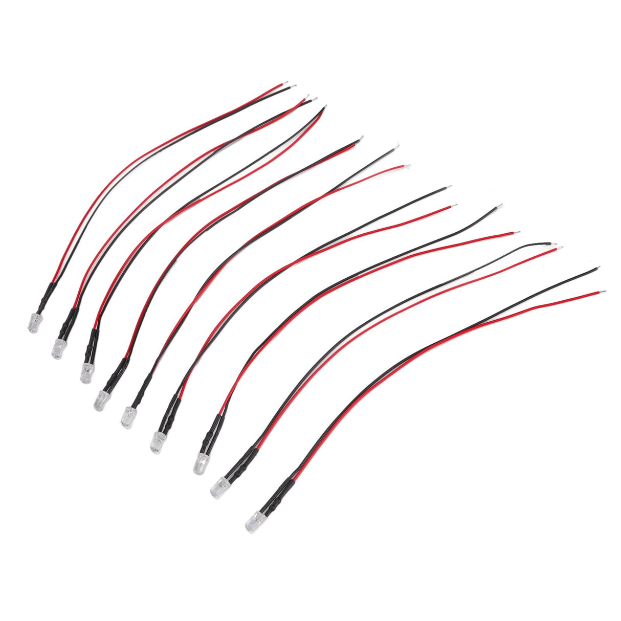 10pcs Lights Emitting Diodes 5mm Prewired Electronic LED Light Diodes for Decoration 5‑12V Yellow Light
