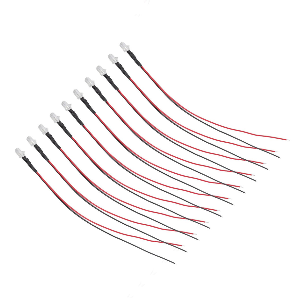 10pcs Lights Emitting Diodes 5mm Prewired Electronic LED Light Diodes for Decoration 5‑12V Red Light