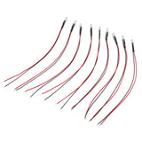 10pcs Lights Emitting Diodes 5mm Prewired Electronic LED Light Diodes for Decoration 5‑12V Red Light