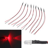 10pcs Lights Emitting Diodes 5mm Prewired Electronic LED Light Diodes for Decoration 5‑12V Red Light - Extra Image