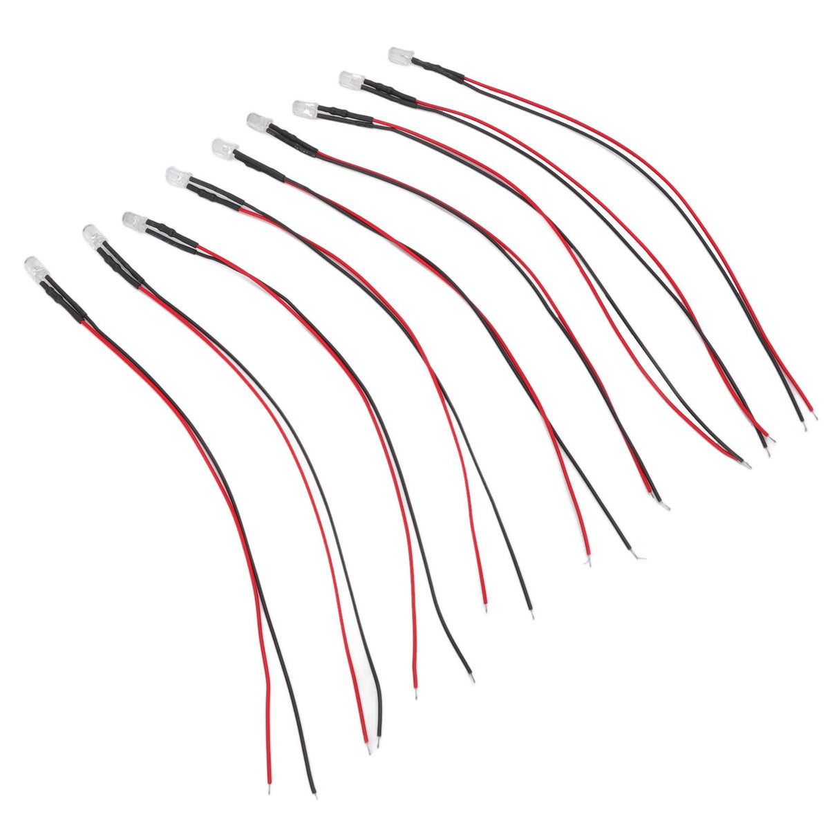10pcs Lights Emitting Diodes 5mm Prewired Electronic LED Light Diodes for Decoration 5‑12V Green Light