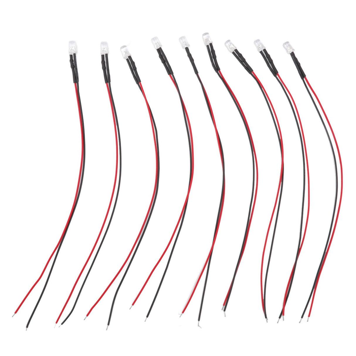 10pcs Lights Emitting Diodes 5mm Prewired Electronic LED Light Diodes for Decoration 5‑12V Green Light