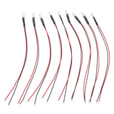 10pcs Lights Emitting Diodes 5mm Prewired Electronic LED Light Diodes for Decoration 5‑12V Green Light