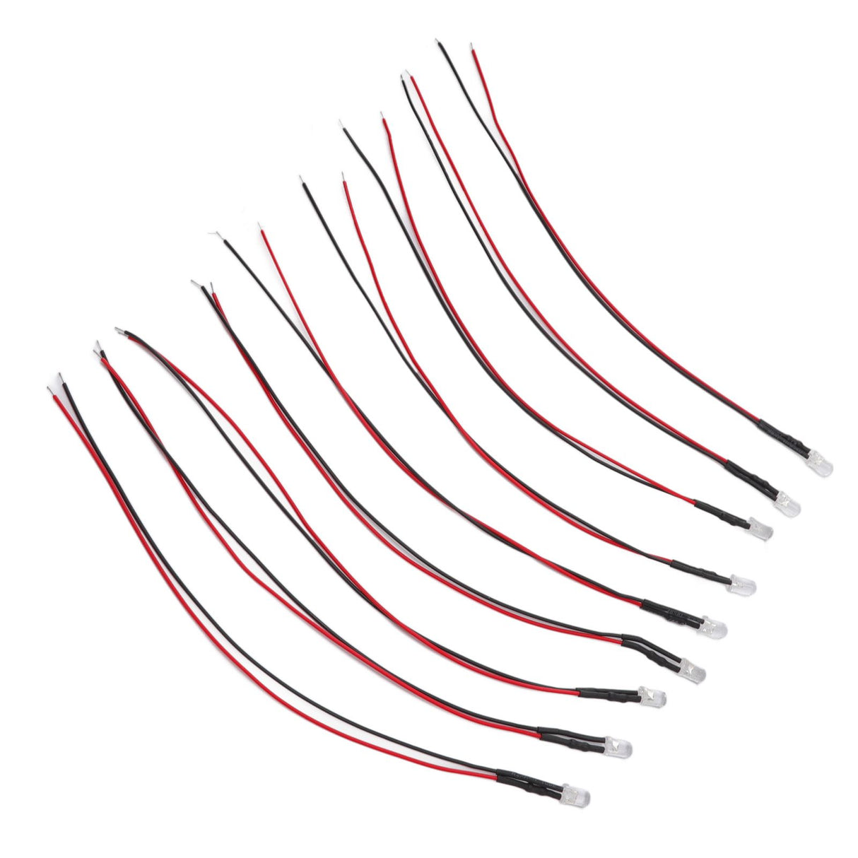 10pcs Lights Emitting Diodes 5mm Prewired Electronic LED Light Diodes for Decoration 5‑12V Green Light