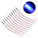 10pcs Lights Emitting Diodes 5mm Prewired Electronic LED Light Diodes for Decoration 5‑12V Blue Light