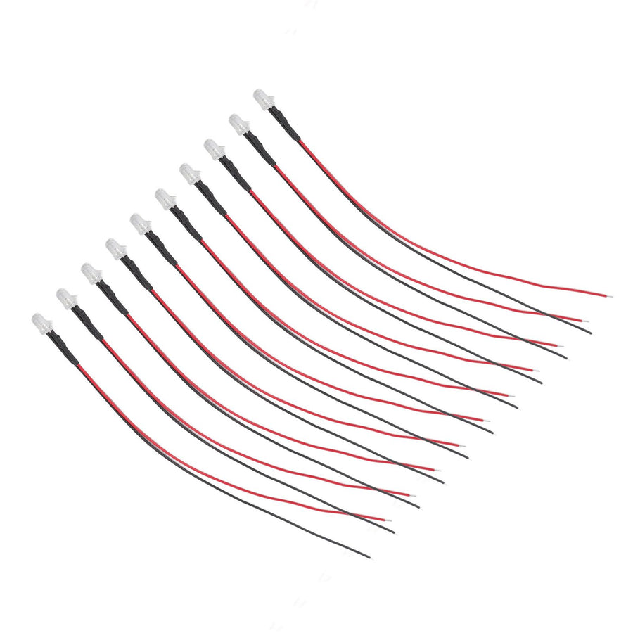 10pcs Lights Emitting Diodes 5mm Prewired Electronic LED Light Diodes for Decoration 5‑12V Blue Light