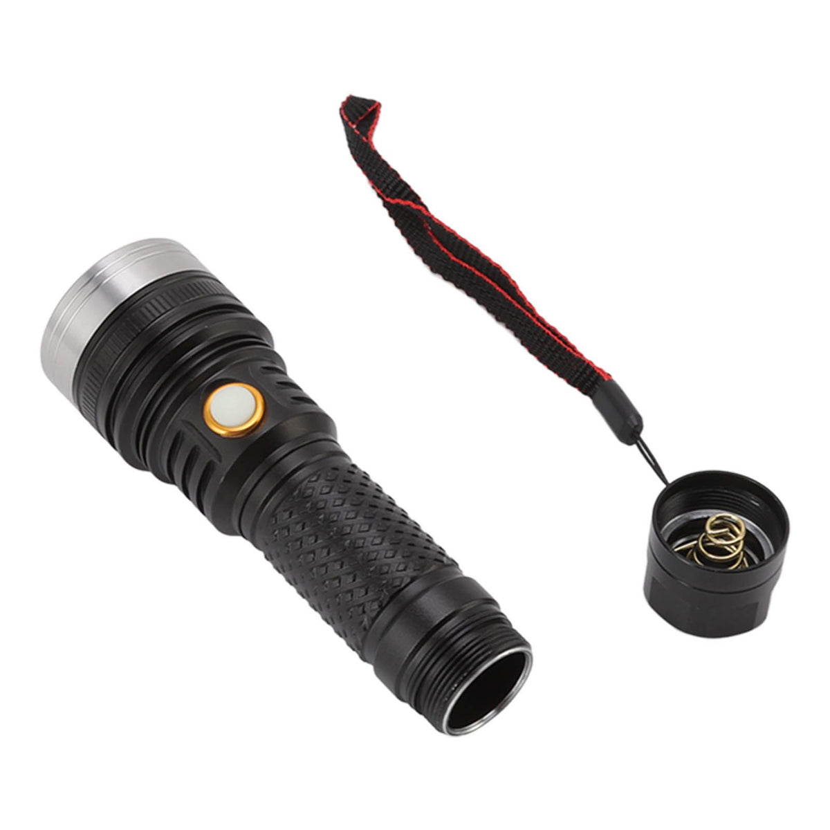 LED Flashlight 2 Levels High Brightness SST40 Wick White Light Life Waterproof Portable Outdoor Flashlight for Home Adventure