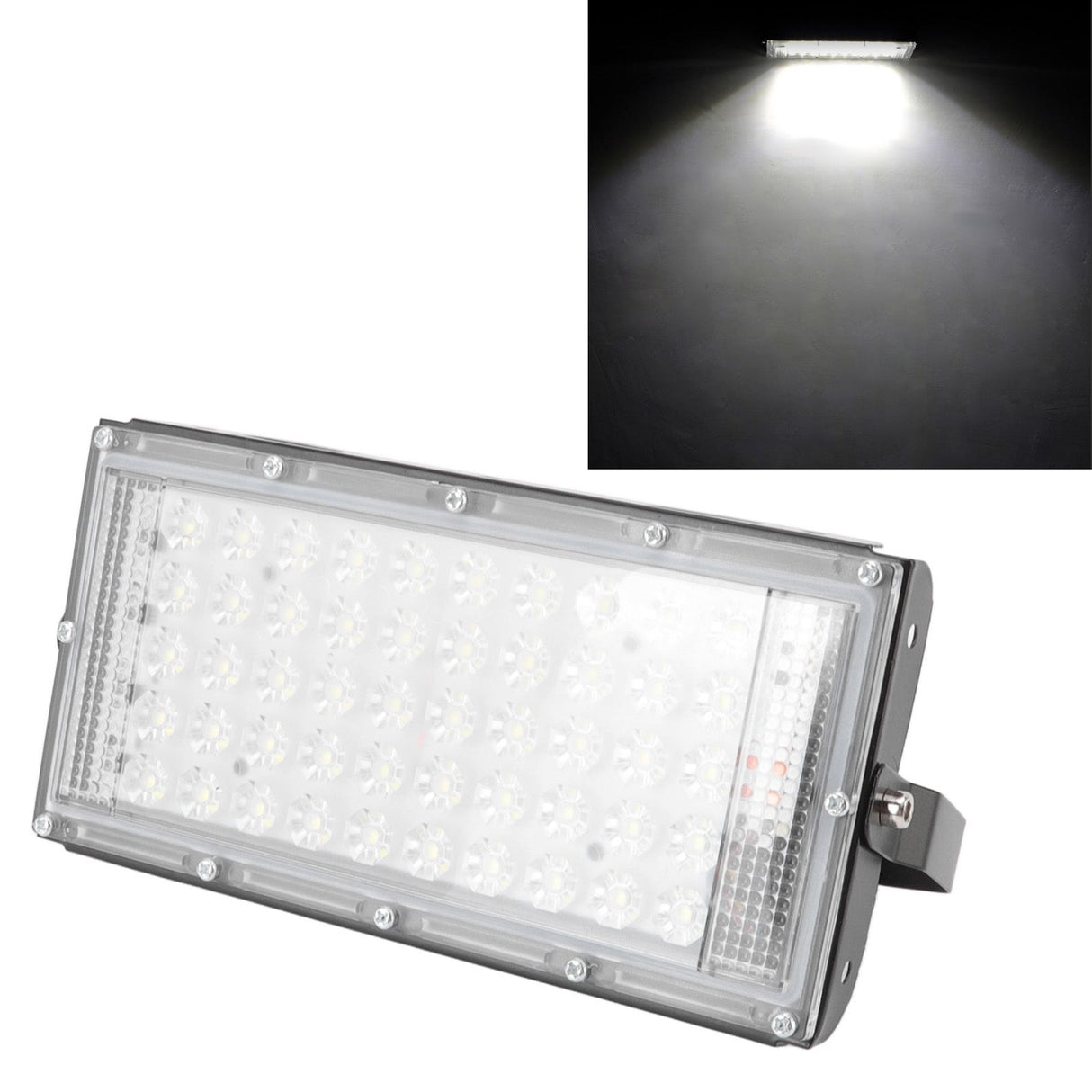 LED Flood Light 50W IP66 Waterproof 6000K White LED 180 Degrees Adjustment Outdoor Flood Light for Yard Balcony Outdoor