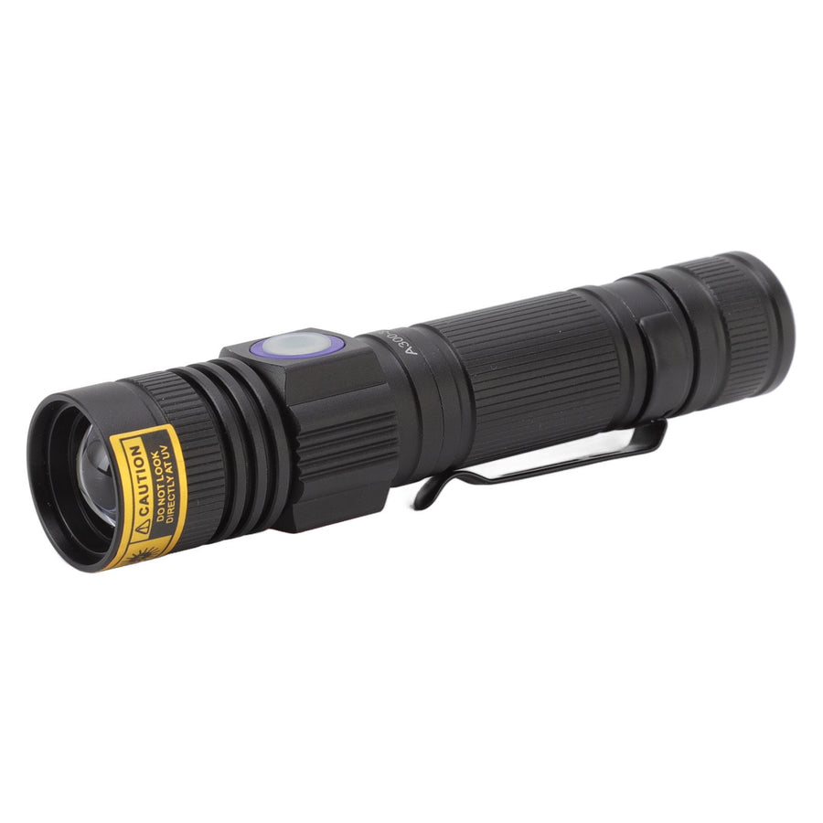 Ultraviolet Flashlight Zoomable UV Detection Lamp Waterproof LED Flashlight 300‑395nm Wavelength