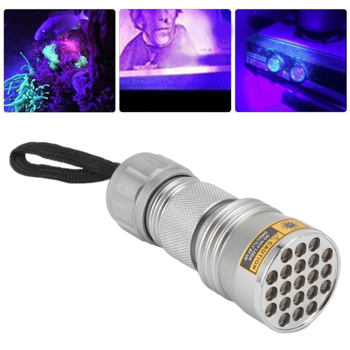 UV Black Light Flashlight 21 LED 395nm Ultraviolet Flashlight for Fluorescent Agents Anti Counterfeiting Codes Scorpions Cat Moss