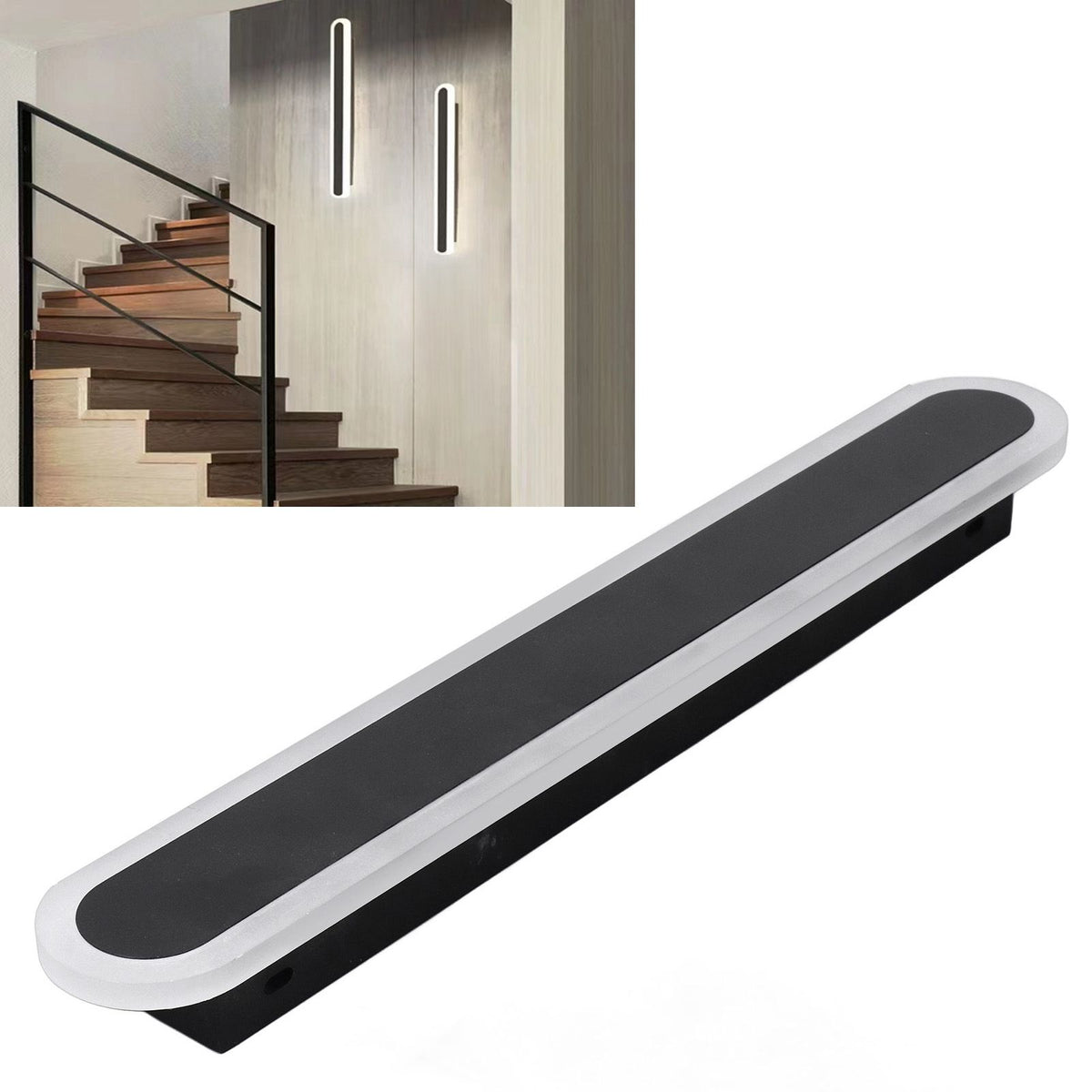 Long Strip Wall Light Eye Protection Modern Decorative LED Wall Lamp for Living Room Bedroom Hallway 85‑265V White Light