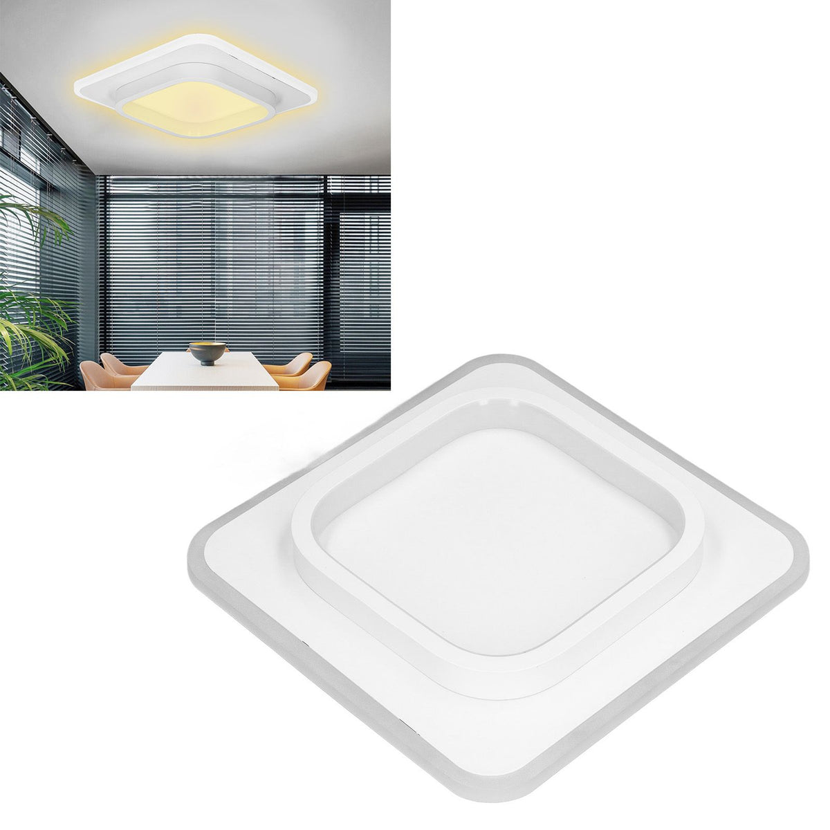 LED Ceiling Light Square 20W Ceiling Light Wall Lamp Aisle Lamp 85‑265V for Bedroom Living Room Corridor White Warm Light
