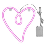 Heart Neon Light Dual Power Supply Retro IP45 Waterproof LED Neon Lamp for Living Room Valentine's Day Party Bar Decor Pink Light