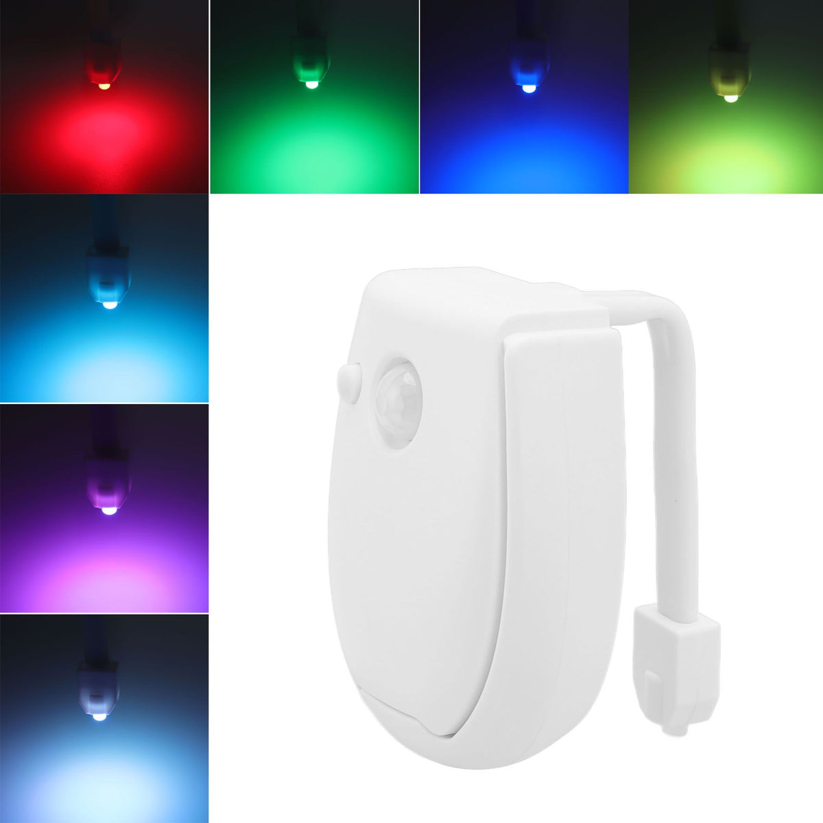 LED Toilet Night Light RGB 3 Lighting Modes High Sensitivity Energy Saving Hanging Toilet Bowl Lamp for Bathroom