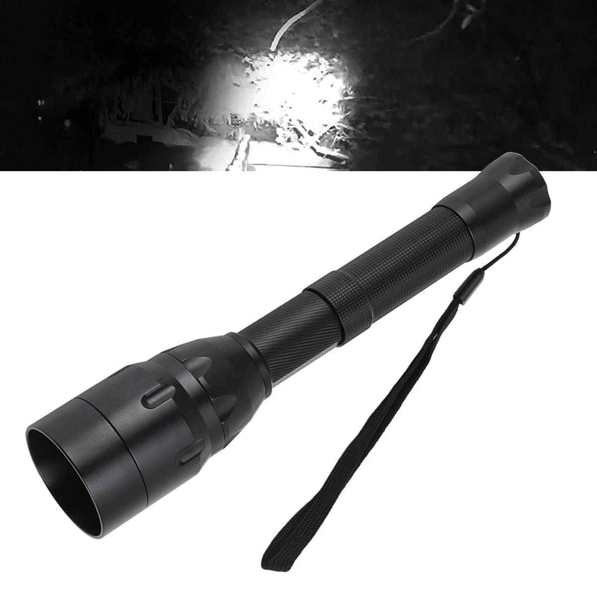 IPX5 Zoomable Infrared Flashlight Handheld 850nm IR Night Vision Flashlight for Outdoor Hunting
