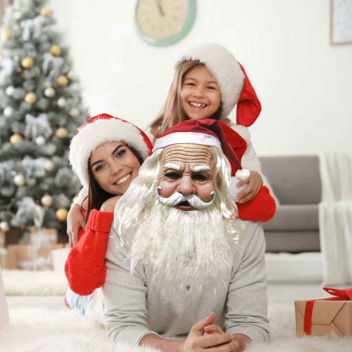 Grandma Christmas Headgear Christmas Headdress Decoration Holiday Soft Latex Adult Headgear Xmas Gifts Party Cospaly Props