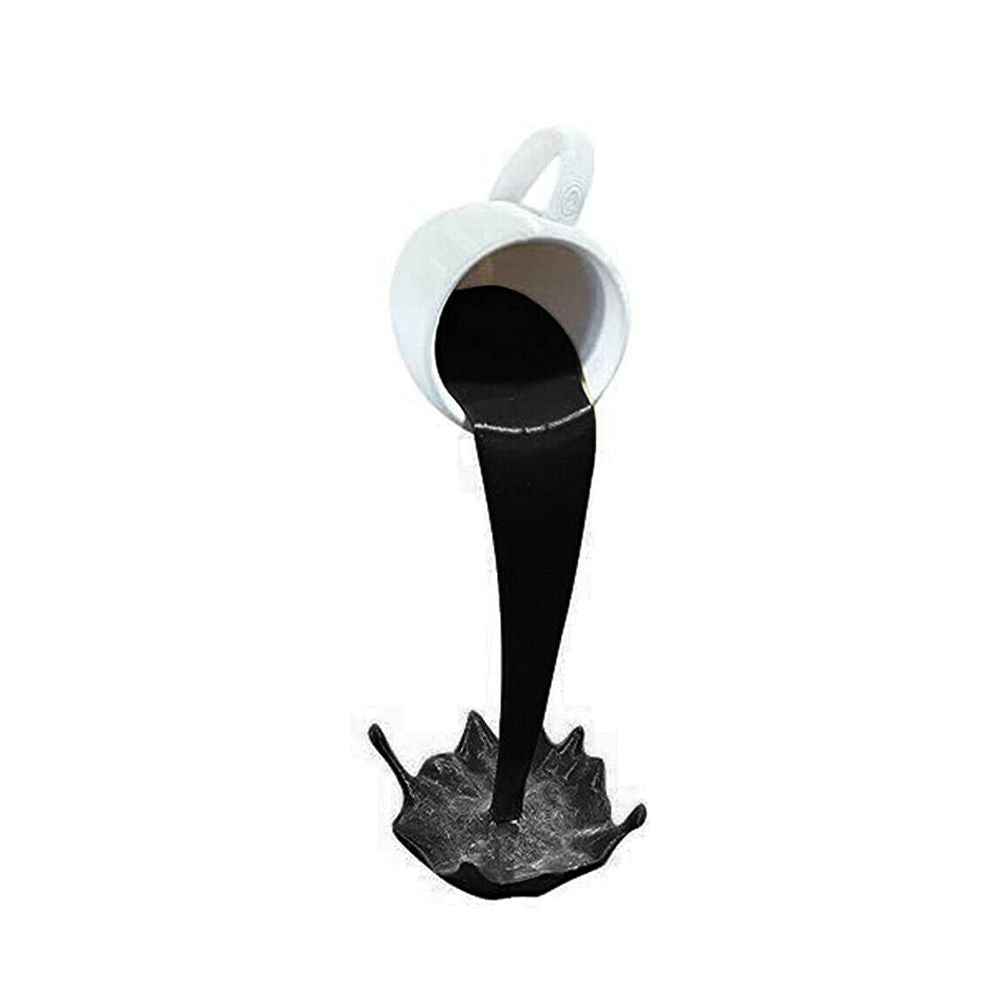 Floating Spilling Coffee Cup Spilling Pouring Coffee Cup Sculpture Sculpture for Kitchen Dining Room Decor