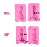 3D Angel Boy and Girl Silicone Mold DIY Angel Shape Candle Soap Chocolate Candy Mold Kitchen Baking Tool - 45-Degree Angle