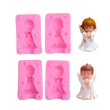 3D Angel Boy and Girl Silicone Mold DIY Angel Shape Candle Soap Chocolate Candy Mold Kitchen Baking Tool - Rear View