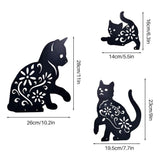 3PCS Metal Cat Decorative Garden Stakes Cat Silhouette Garden Decoration for Outdoor Lawn Ornaments Yard Sign