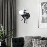 Creative Humanoid Indoor LED Wall Lamp Modern Wall Lamp Art Decoration Wall Lamp E27 for Bedroom Kids Room Hallway Restaurant Staircase Kitchen - Rear View