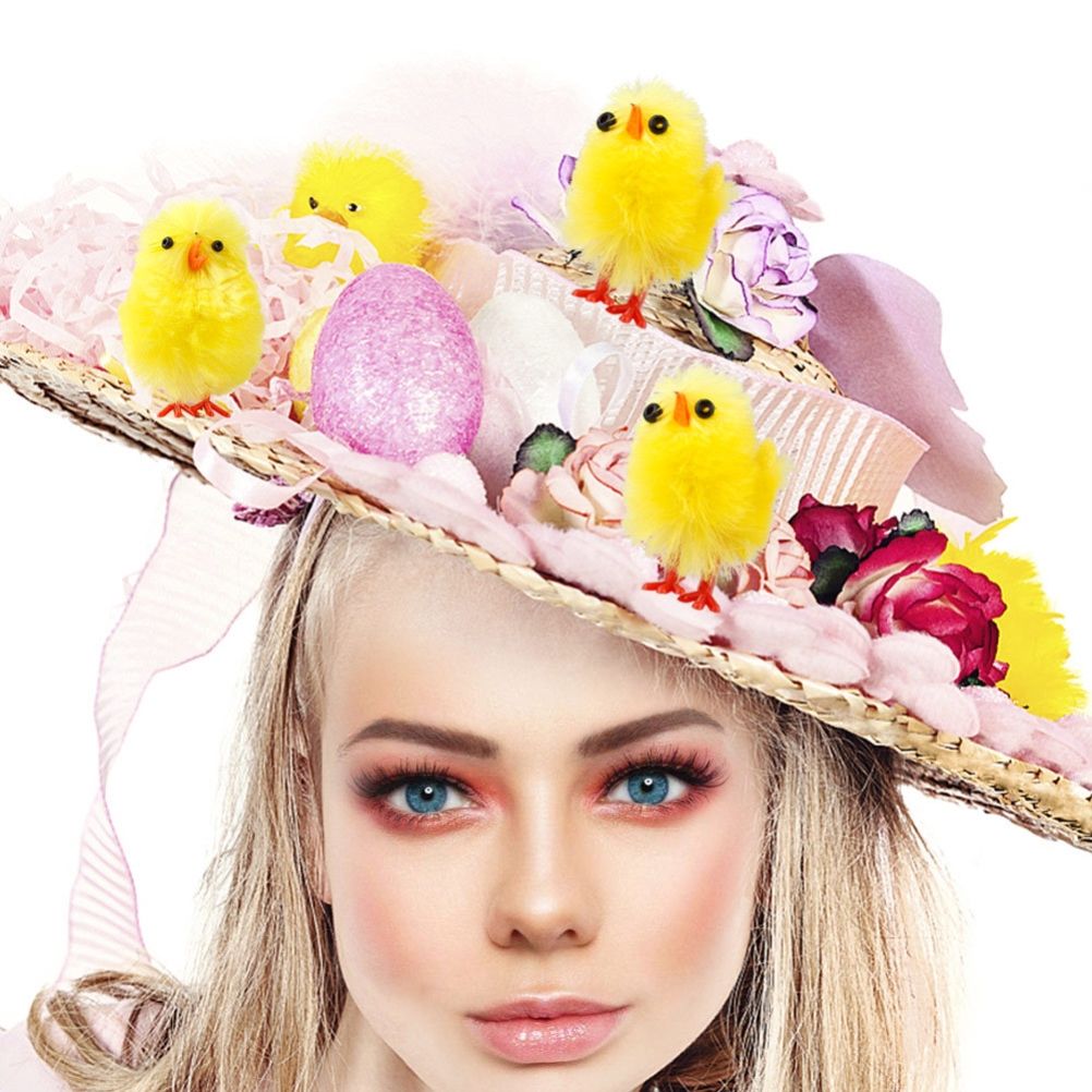 60PCS Mini Easter Chicks Yellow Easter Decoration Toy Spring Home Garden Decor Party Favors and Gifts for Kids