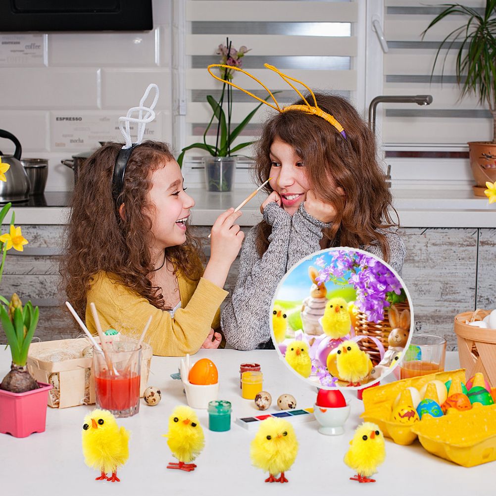 60PCS Mini Easter Chicks Yellow Easter Decoration Toy Spring Home Garden Decor Party Favors and Gifts for Kids
