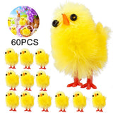 60PCS Mini Easter Chicks Yellow Easter Decoration Toy Spring Home Garden Decor Party Favors and Gifts for Kids - Extra Image