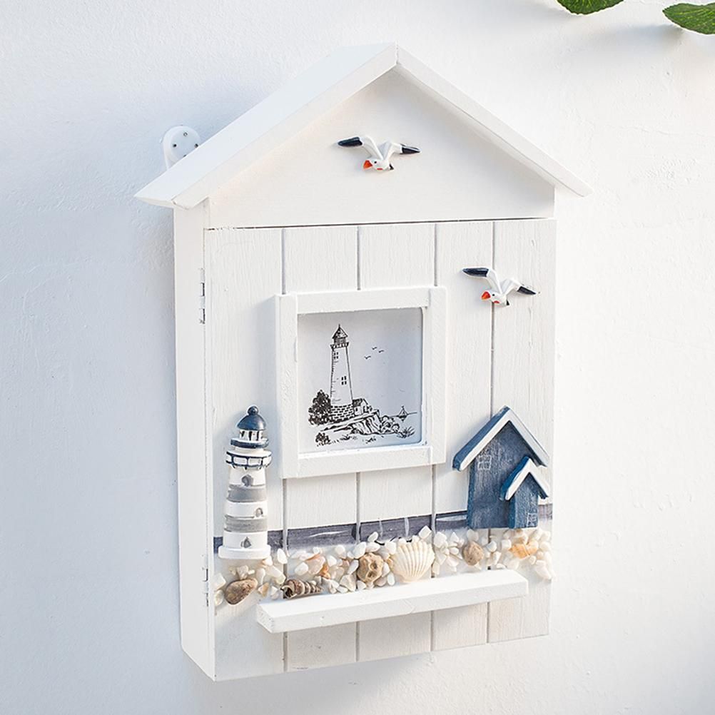 Wood Keys Box Wall Mounted Sundries Holders Practical Convenient Key Holder Storage Box Cabinet