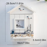 Wood Keys Box Wall Mounted Sundries Holders Practical Convenient Key Holder Storage Box Cabinet - Front View