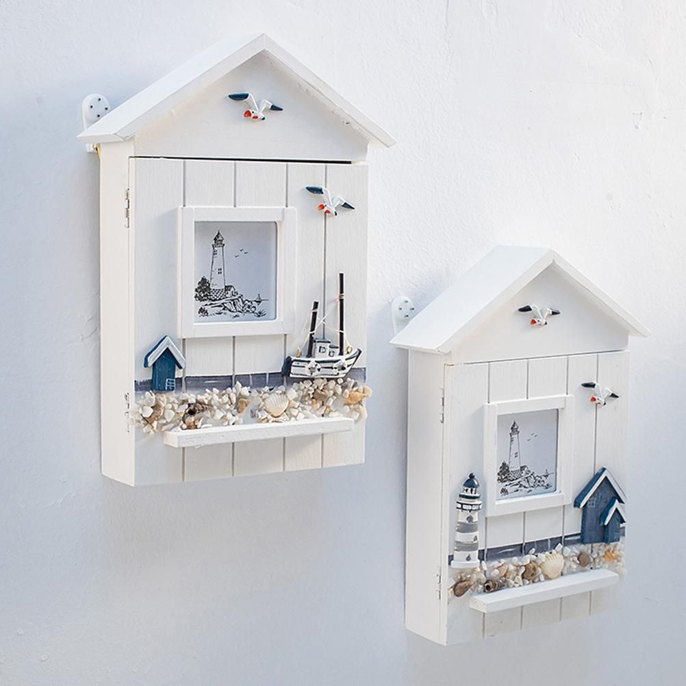 Wood Keys Box Wall Mounted Sundries Holders Practical Convenient Key Holder Storage Box Cabinet