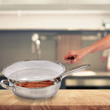 Kitchen Splatter Screen Stainless Steel Splatter Guard Fine Mesh Screen - Side View