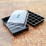 Greenhouse Seedling Tray 24 Cells Seedling Box with Lid Plant Growing Trays for Starter Germination Growth Seed - Top-Down View