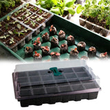 Greenhouse Seedling Tray 24 Cells Seedling Box with Lid Plant Growing Trays for Starter Germination Growth Seed - Low Angle