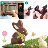 3D Easter Bunny Mold Chocolate Candy Cake Jelly Baking Tools Non Stick DIY Mold for Easter Decoration - 45-Degree Angle