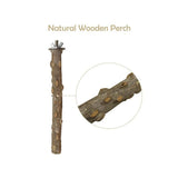 4 Piece Wood Bird Perch Wooden Hanging Toy Perch Toy for Conure Budgie and Other Small Birds - Side View